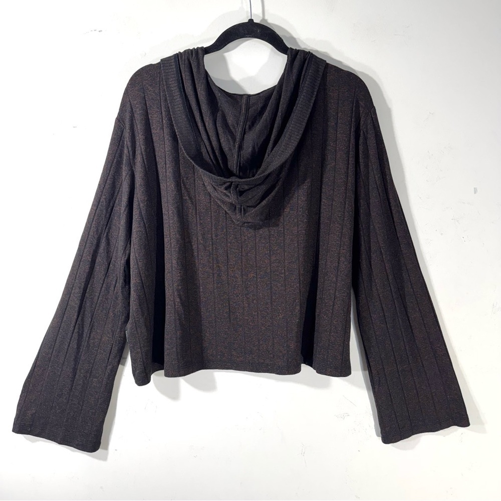Athleta Harmony Hooded boxy ribbed top Mahogany - Picture 6 of 9